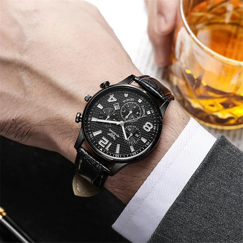 Fashion Hot Calendar Men\'s Watches Top Brand Luxury Men Wrist Watch Leather Quartz Watch Sports Male Clock Relogio Masculino