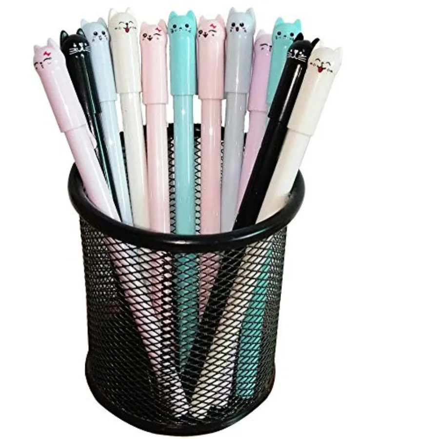 

Girl Cute Pens Kawaii Pen Cute Cat Pen 0.5 mm Gel Pens Black Ball Point Pens for School Office Supplies 12 cat