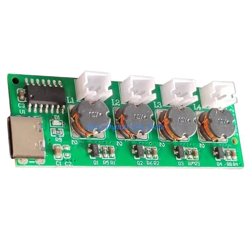 

U75B Ultrasonic Nebulizer Unswitched Atomization Control Board Four Head Humidifier Module For Plant Moisturizing