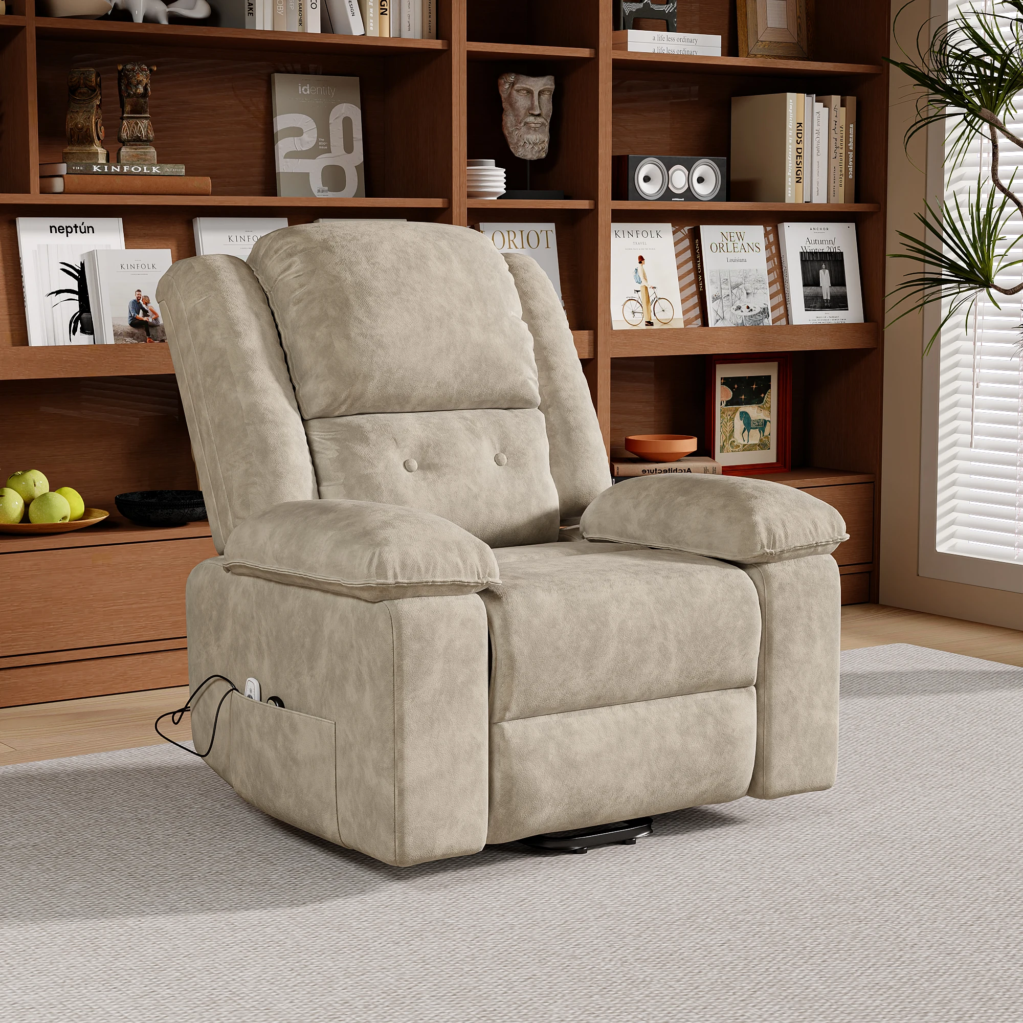 Full-Featured Electric Massage Sofa Chair with 8-Point Massage and 2-Point Heating for The Waist and Stand-up Function