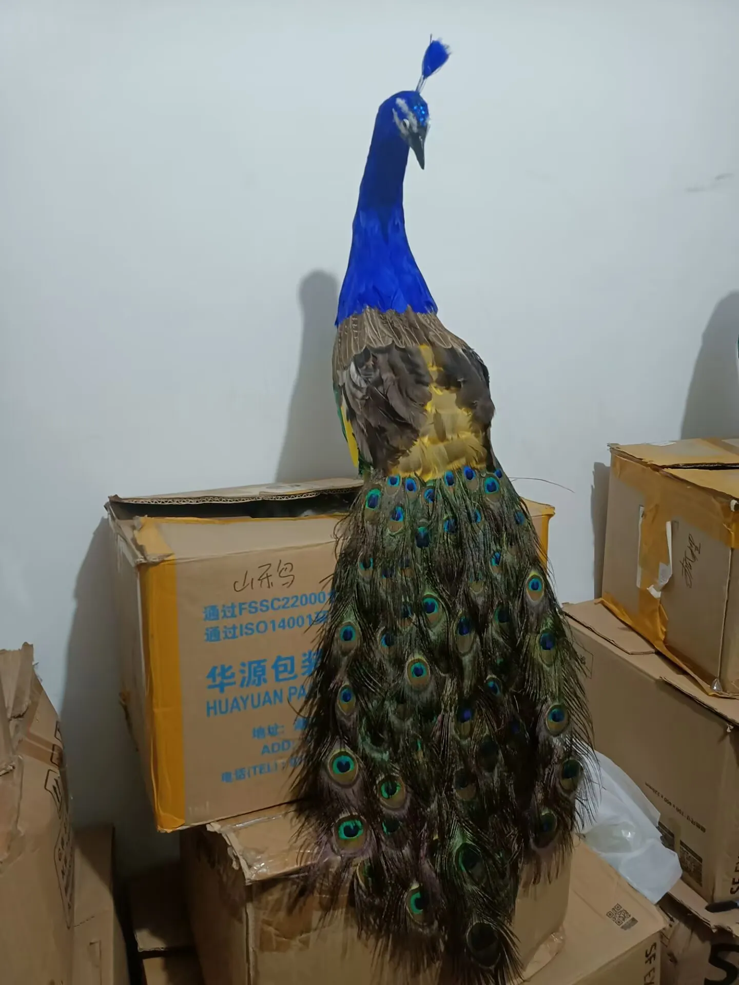 1 Pair Long Tail Peacock Model Simulation Toy with Foam And Feathers Colorful 120cm Gift for Kids A0096