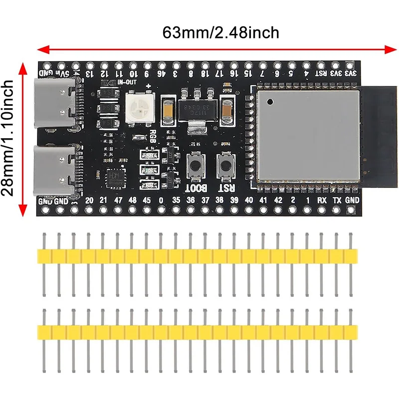 ESP32-S3-DevKitC-1 ESP32-S3 N8R2 N16R8 WiFi Bluetooth-compatible BLE 5.0 Mesh Development Board ESP32 Wireless Module