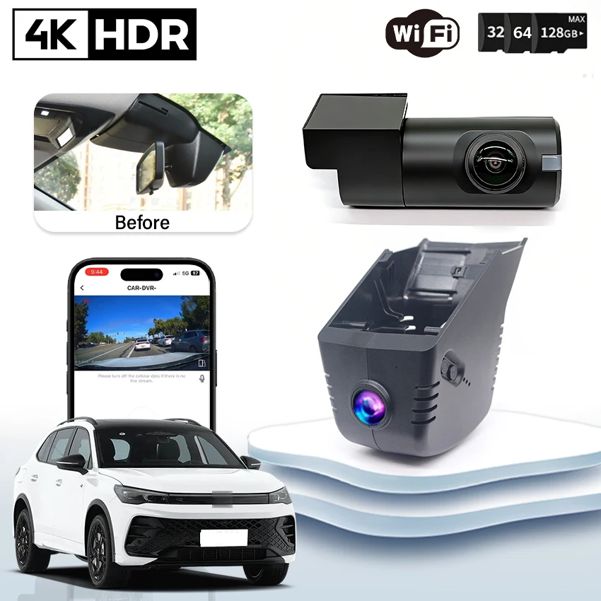 for Volkswagen Tiguan MK3 2024-2026 Plug and play Night Vision 4K HD Dash Cam 4K ,Dashcam for Cupra Born,Car Accessories