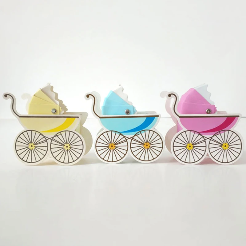 3 Styles Stroller Shape Candy Box Art Paper Sugar Coffee Tea Leaf Wrap Container Wedding Baby Shower Birthday Packing Storage