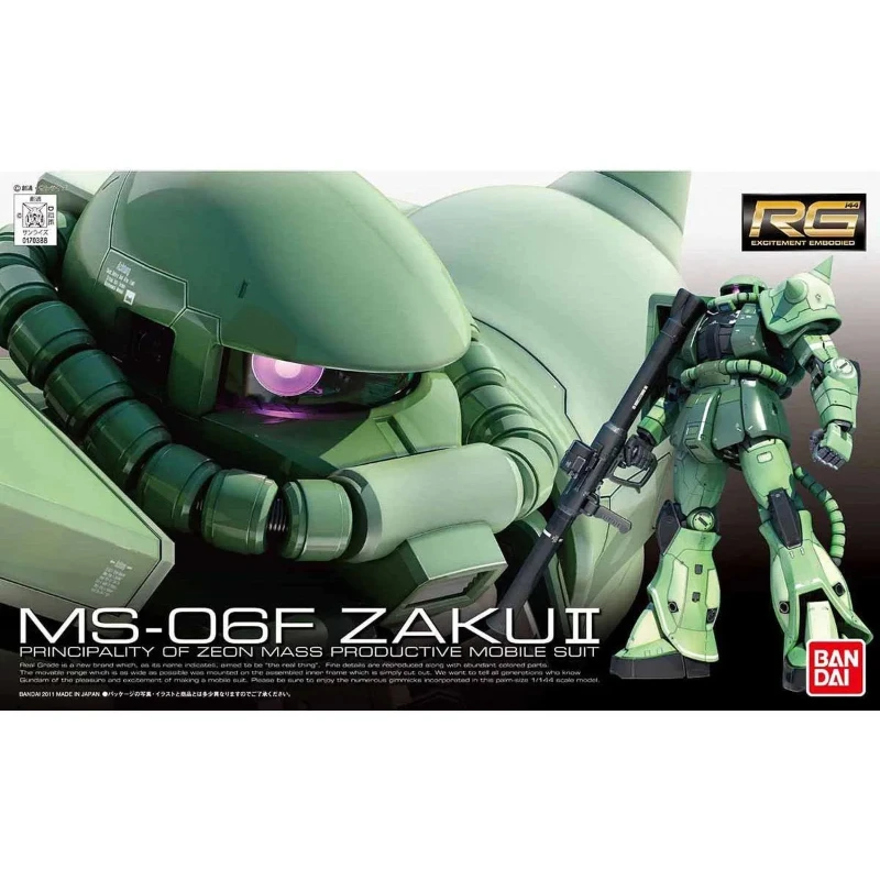 

BANDAI Gundam Original Box Assembly Toy RG1/144RG04 MS-06F Mass-produced Zaku||Anime Peripheral Model Ornaments Collection Gifts