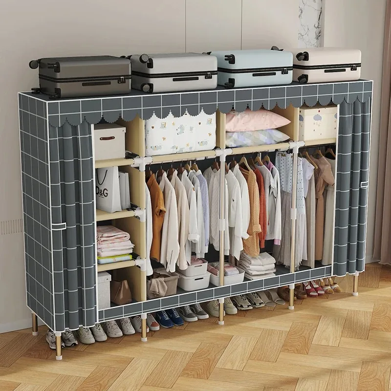 Household Fabric Wardrobe Portable Closet Multi-layer Dustproof Organizer, Perfect for Rental Housing or Dormitory