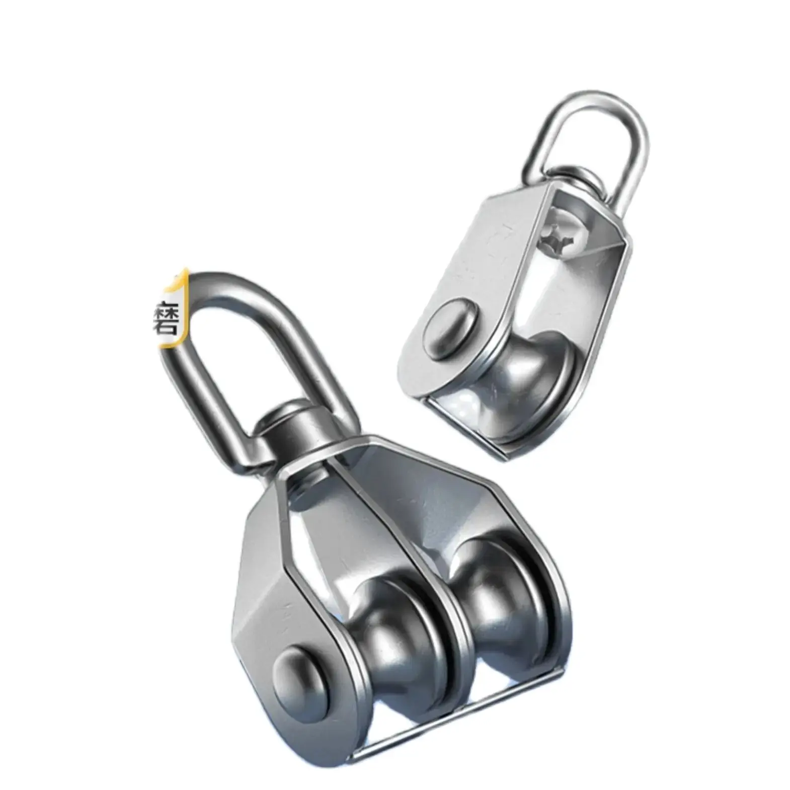 304 stainless steel single/double pulley steel wire rope chain traction fixed pulley lifting load-bearing pulley single pulley