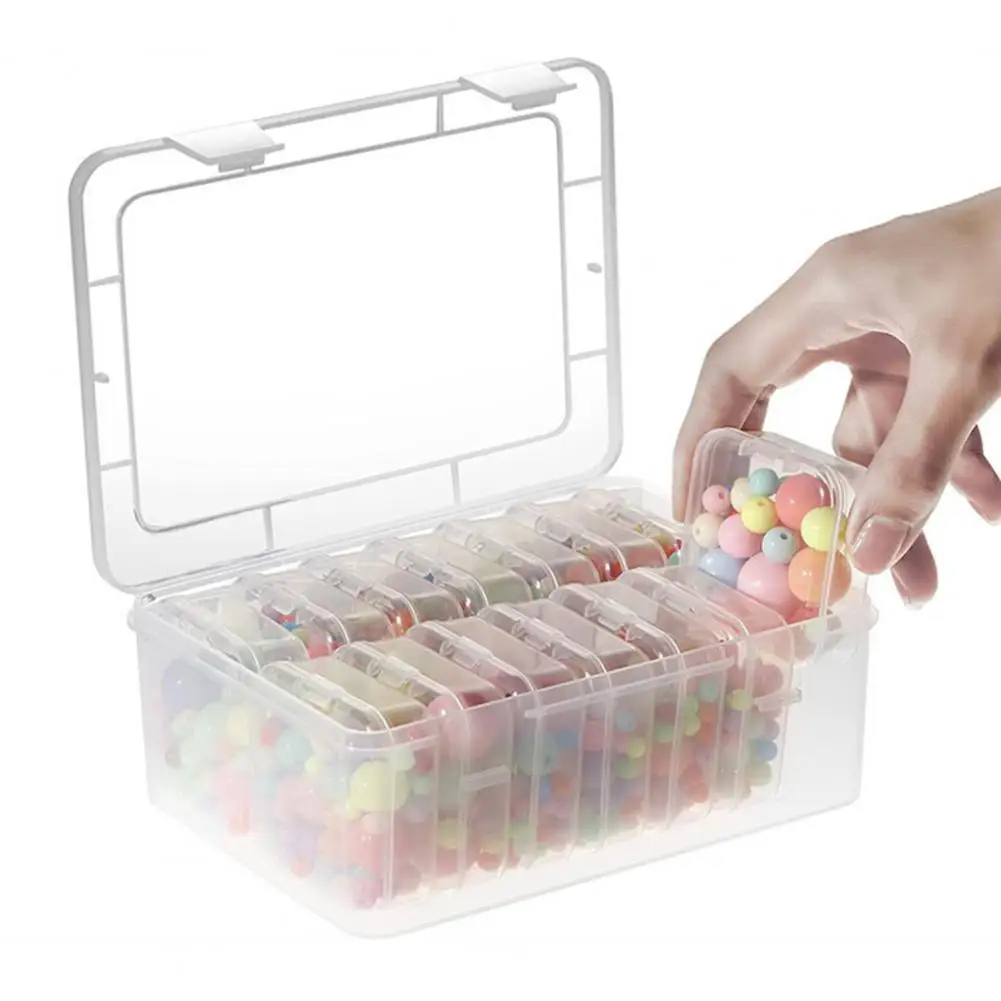 1 Set Excellent Bead Storage Box Holds Beads Beads Storage Case Visible Stickers Storage Bead Organizer Case Keep Neat