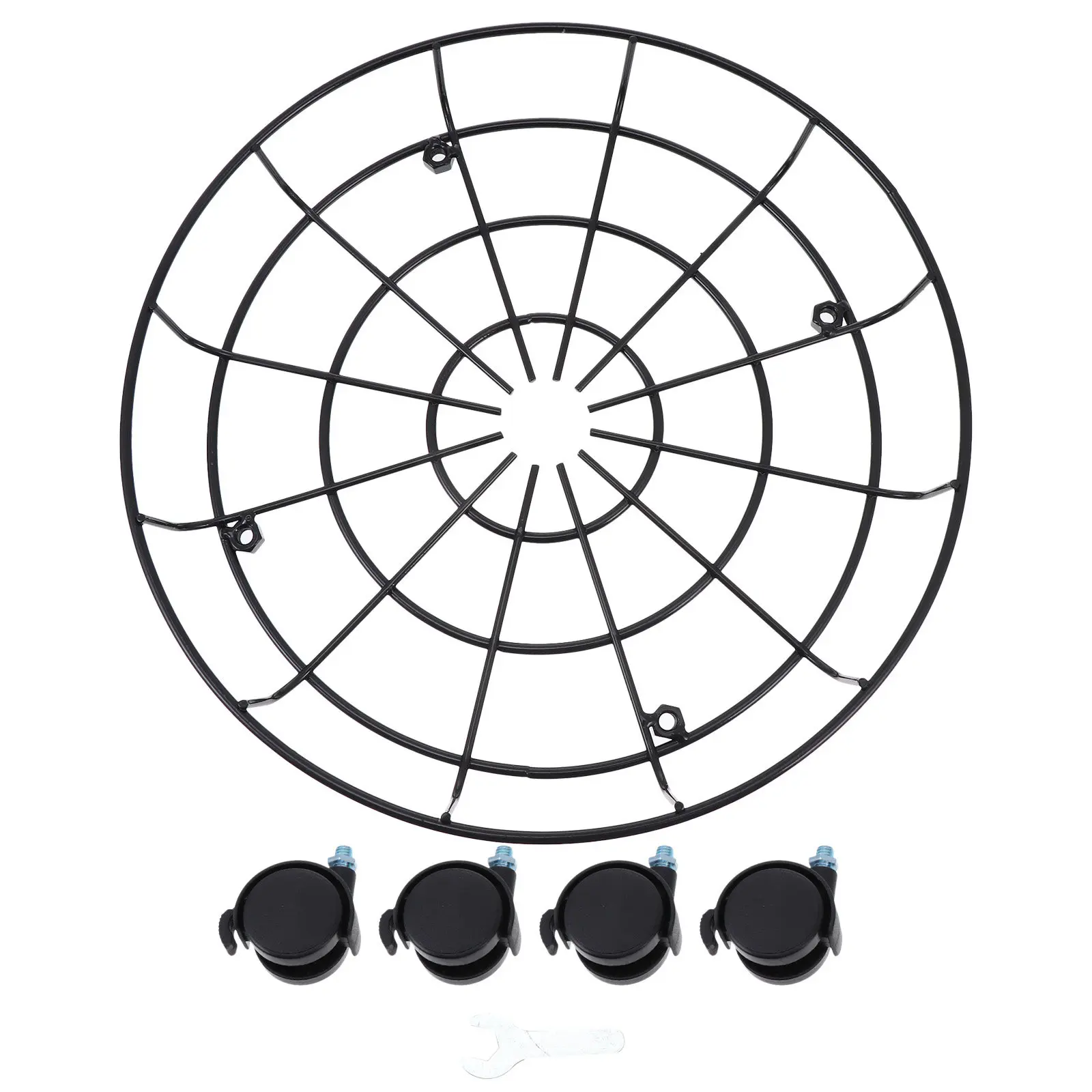 1Pcs Heavy Duty Iron Art Movable Flowerpot Stand with Swivel Casters for Potted Plants Balcony Floor-Type Planter Holder