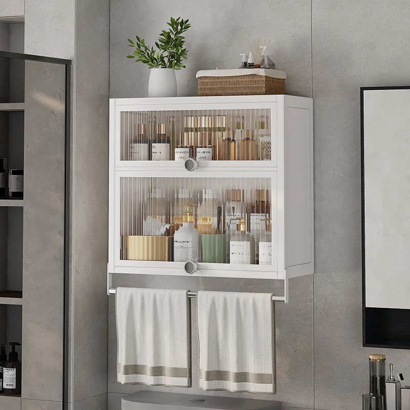 

НОВЫЙ компактный настенный шкаф с 2-мя дверцами, регулируемый держатель для полотенец, полки для хранения туалета, ванной комнаты, гостиной, кухни