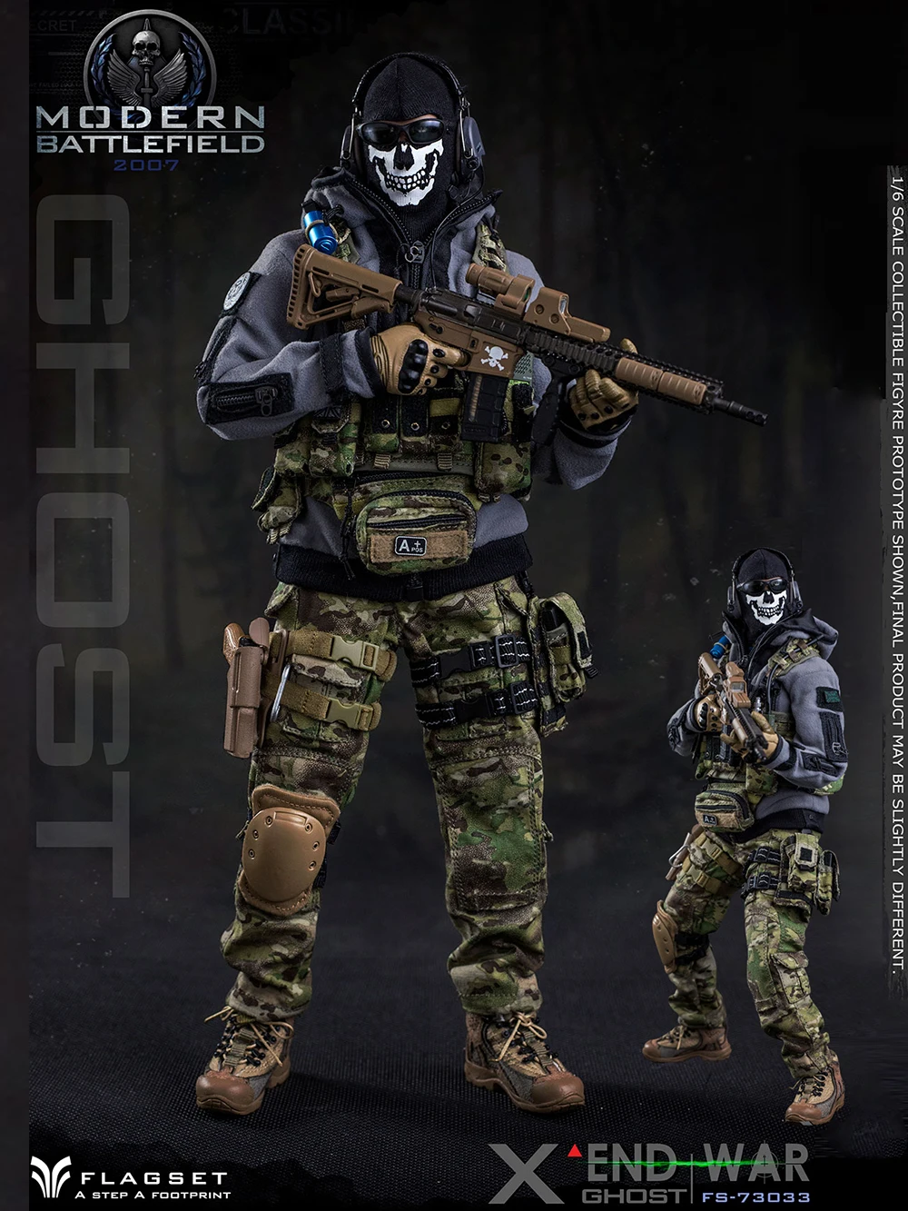 ViiKONDO 1/6 Flagset FS 73033 Ghost Action Figure Simon Riley End War COD Army Men 12inch Special Toy Model Full Set Collection