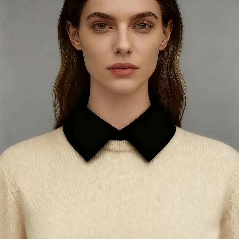 여성용 셔츠 스웨터 화이트 가짜 칼라 포멀 수트 넥 초커 조절 가능 탈부착 가능한 칼라 장식용 여성 넥타이