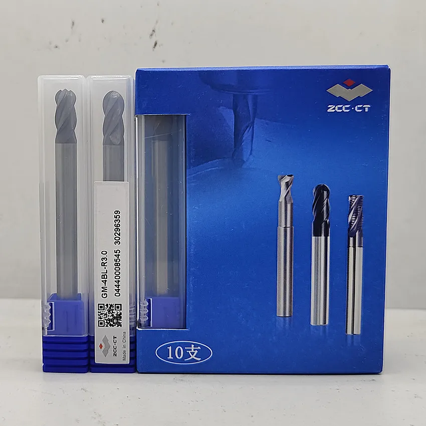 GM-4BL-R3.0 ZCC.CT GM-4BL Four blade long shank ball end mill D6.0R3.0*6*12*75 4T ball nose end mill 4 Flutes Ball End Mills