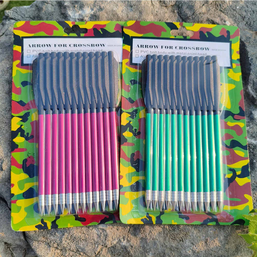 الرماية 6.3 "مسامير القوس والنشاب الألومنيوم القوس والنشاب السهام البلاستيك دوارات ل 50-80lbs مسدس صغير القوس والنشاب الصيد الرماية في الهواء الطلق