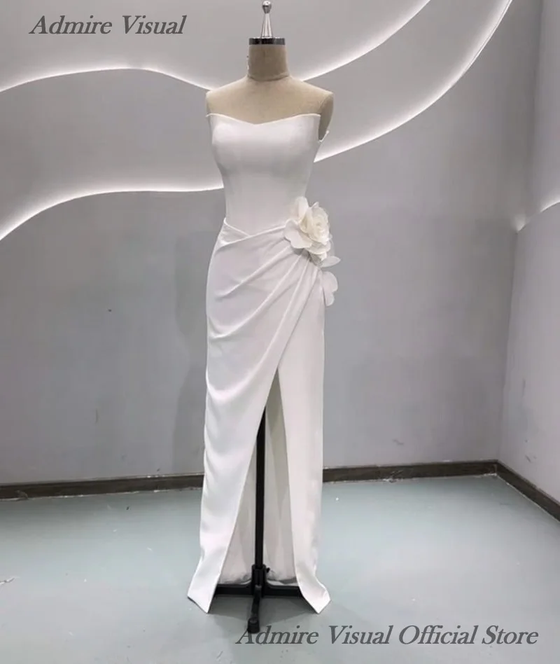 Admire Visuelles Hochzeitskleid im Meerjungfrau-Stil, herzförmiger Ausschnitt, ärmellos, mit Schlitz am Bein, individuelle Brautkleider