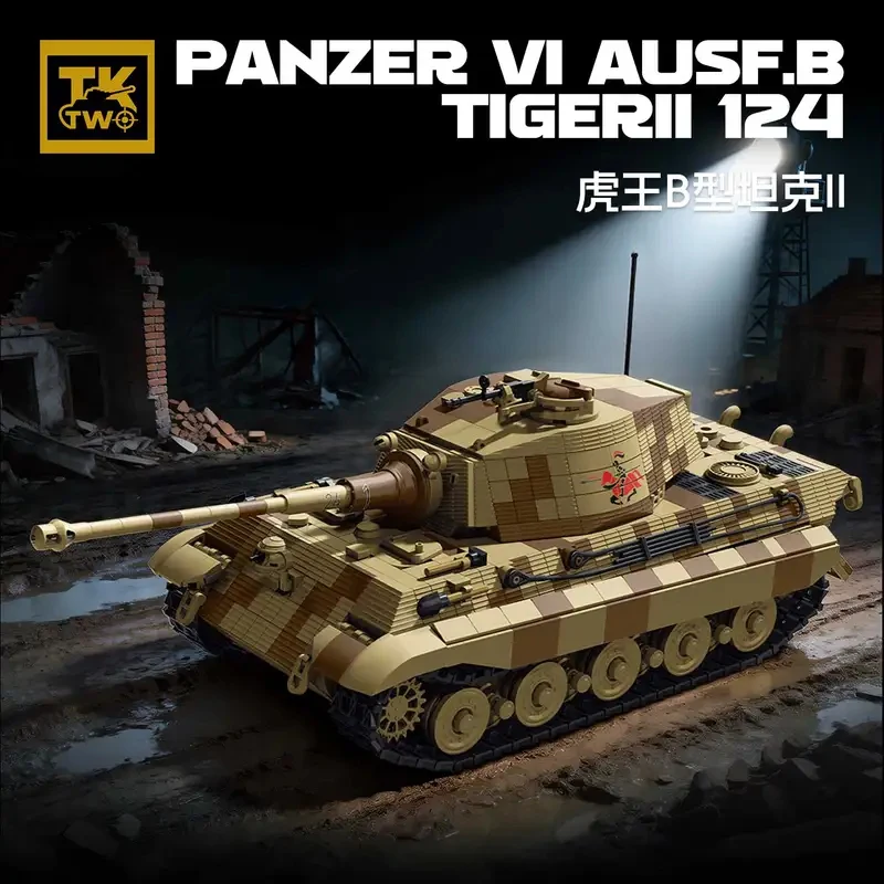 

TK8004 Military Building Blocks King Tiger Heavy Tank Panzer VI Ausf.B Model Armored Vehicle Toy for Adults 2143PCS