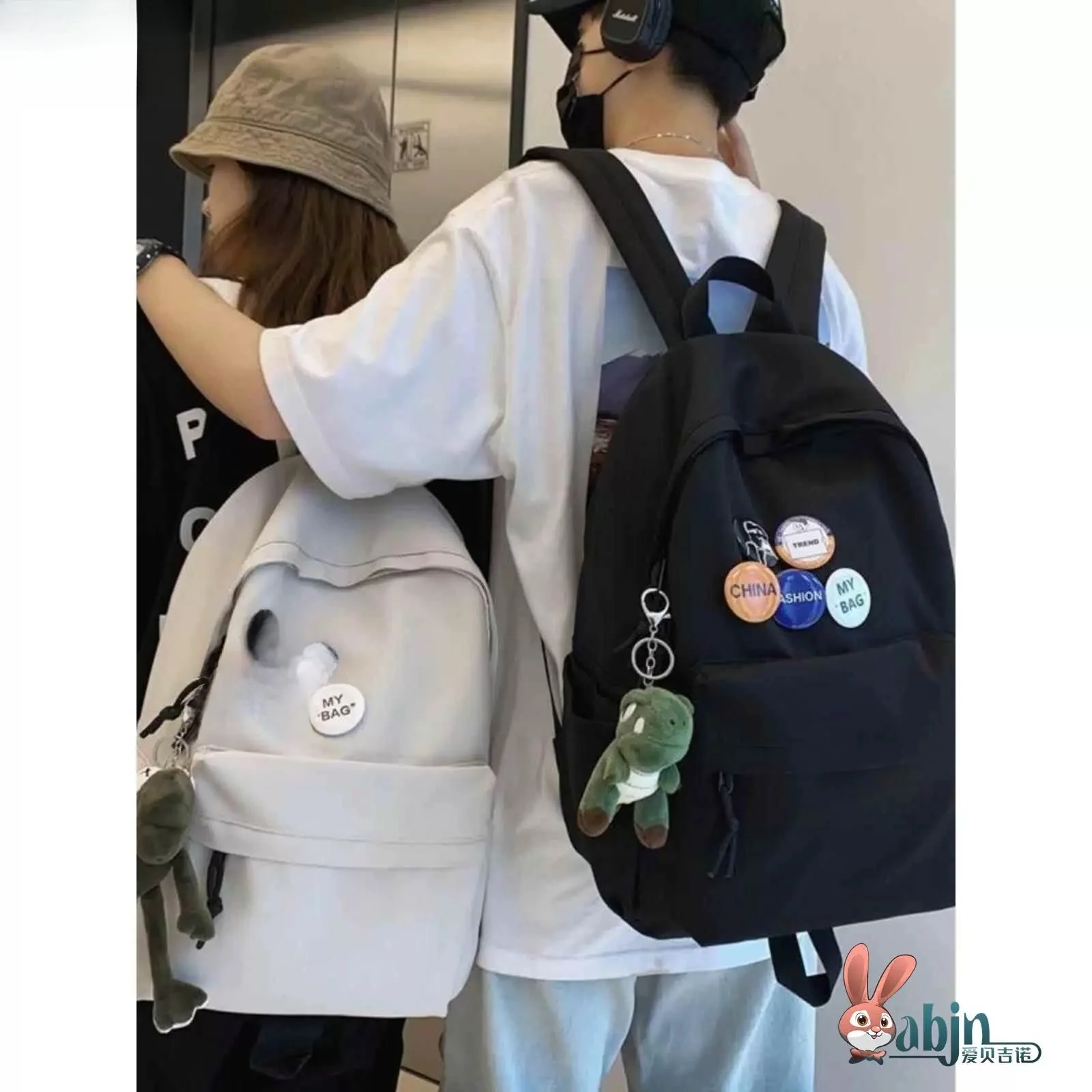 Men's Large Capacity Casual Travel Backpack High School College Student Bookbag Simple Design Leisure Japanese Style Shoulder...
