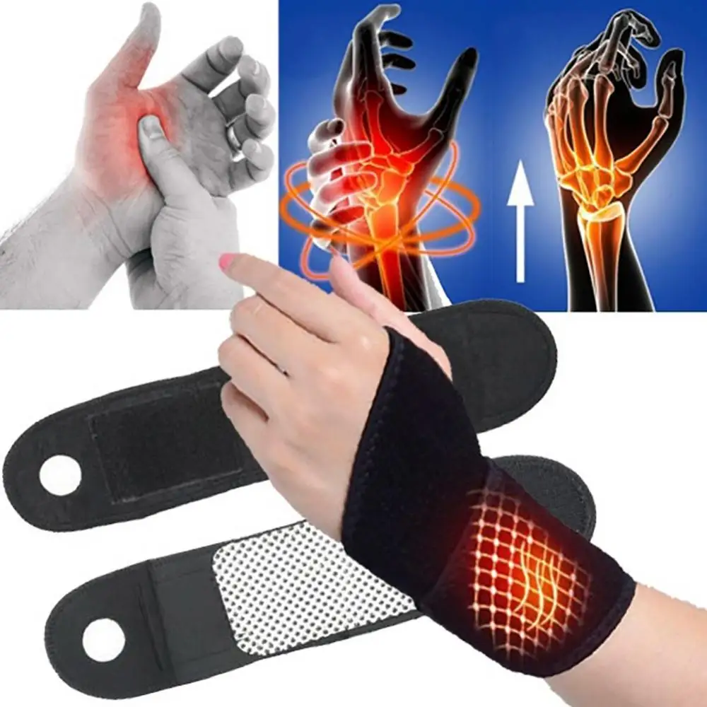 Magnetic Wrist Brace Therapy Self-Heating Wrist Support Sports Wristband Heated Hand Warmer Compression Pain Relief Wrist Band