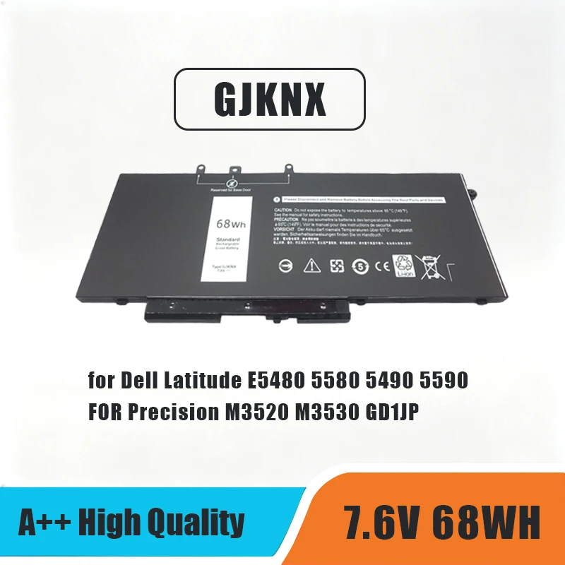 WHOLESALE New GJKNX Laptop Battery for Dell Latitude E5480 5580 5490 5590 Precision M3520 M3530 GD1JP 7.6V 68WH