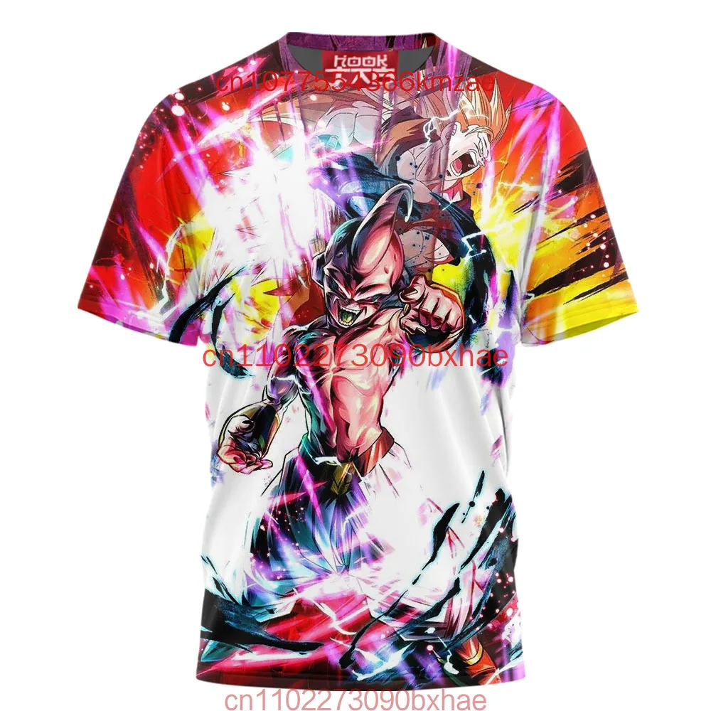 2025 جديد الرجال قصيرة الأكمام تي شيرت ثلاثية الأبعاد مطبوعة لعبة دراغون بول تأثيري الملابس الشارع موضة الأطفال تي شيرت كامل