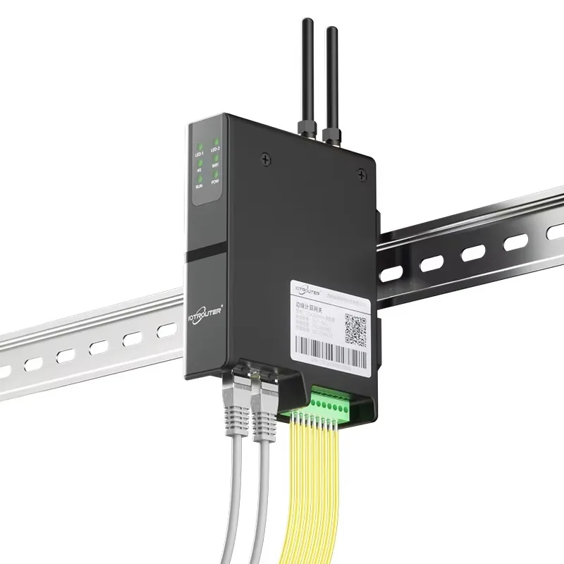 Industrial 4G IoT Gateway with Ethernet Ports MQTT Protocol Modbus Gatewaynode Red PLC Gateway for Edge Computing