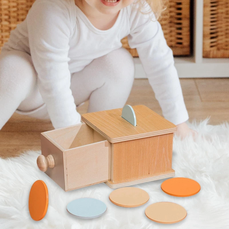 Монтессори, детские игрушки, деревянная коробка для монет, игра для раннего обучения, Дошкольная тренировка, Обучающие Детские вспомогательные игрушки