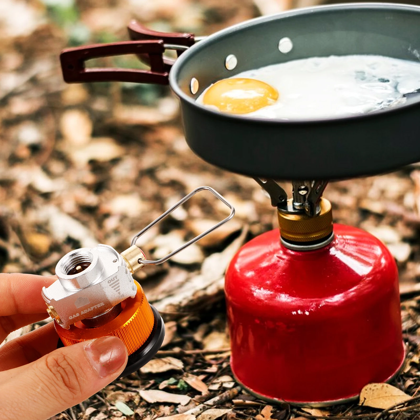 

Portable Camping Gas Canister Converter Propane Tank Adapter Head for BBQ Outdoor Cooking Picnic Small Flat Cartridge