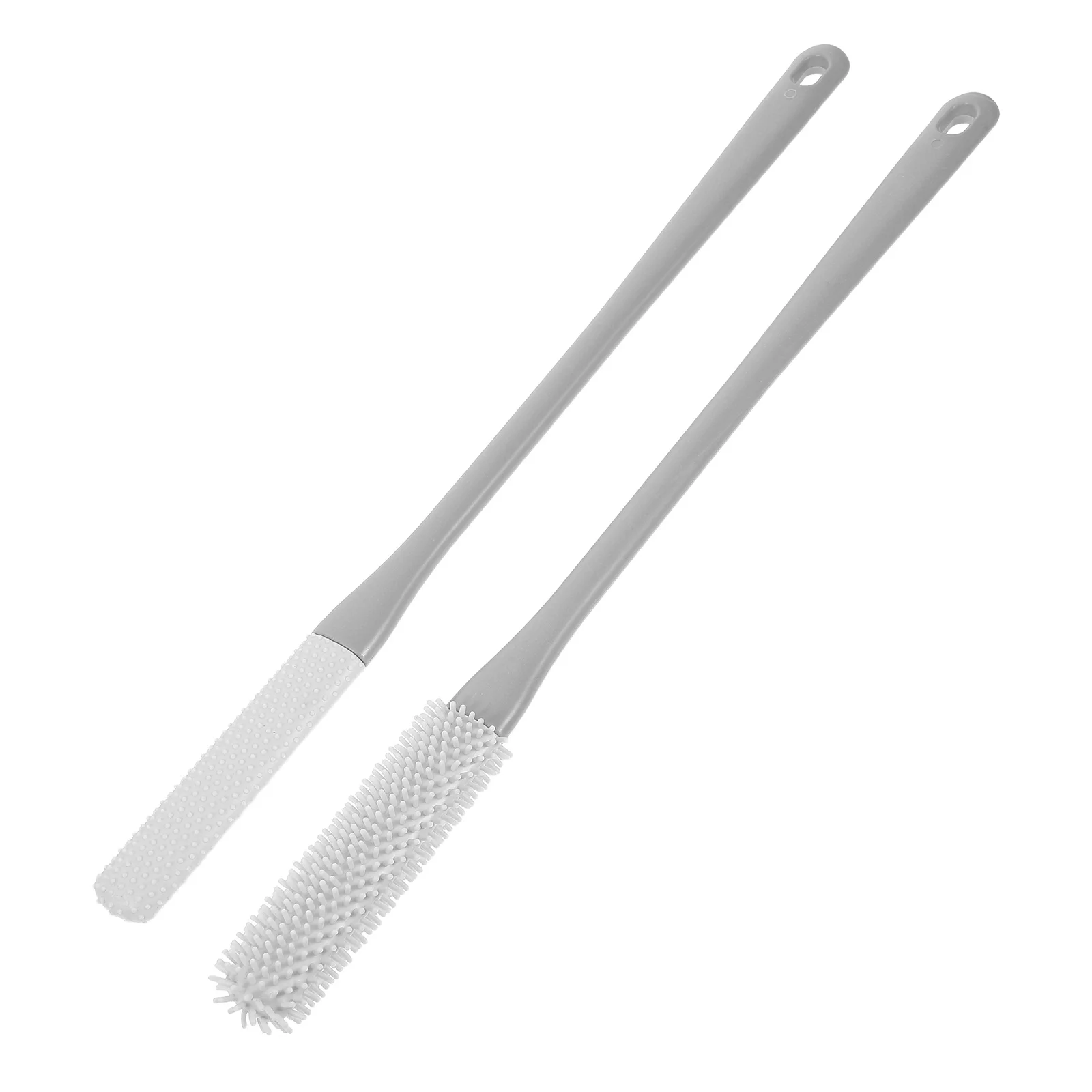 2 szt. Szczotka do stóp z długą rączką, miękkie włosie żelowe do złuszczania stóp, narzędzie do czyszczenia pod prysznicem, do usuwania martwego naskórka, do masażu między palcami.