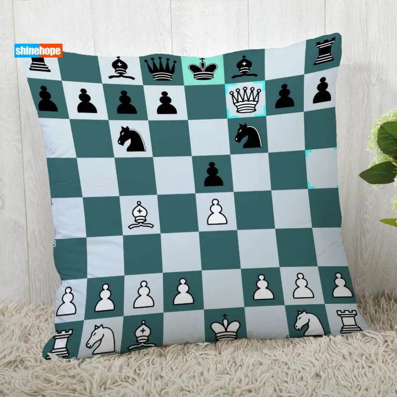 Chess Board PillowCover Customize Star Pillowcase Modern Home Decorative Pillow Case For Living Room 45X45cm