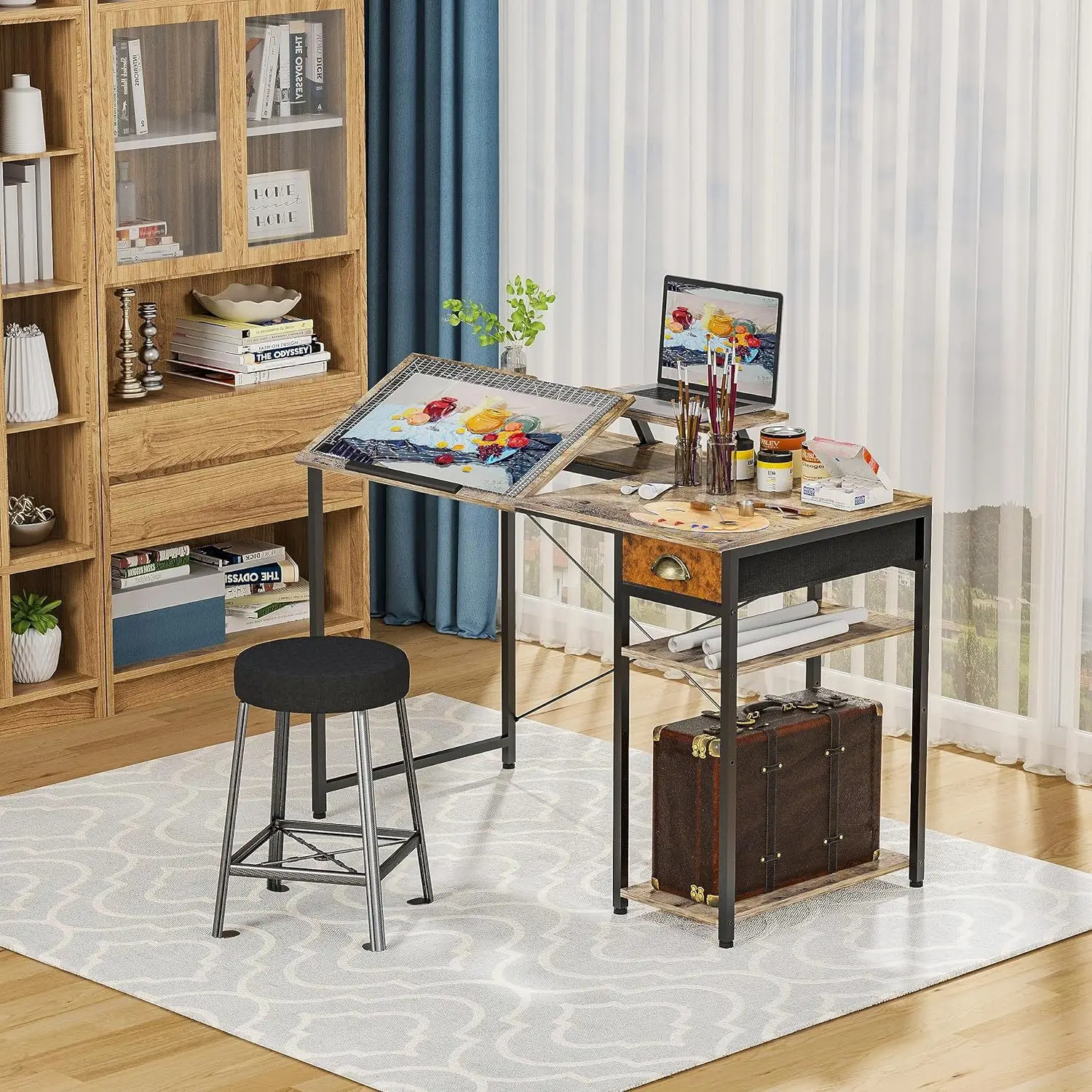 Cross-border New Product Art Drawing Desk Painting Workbench Office  Computer Wholesale