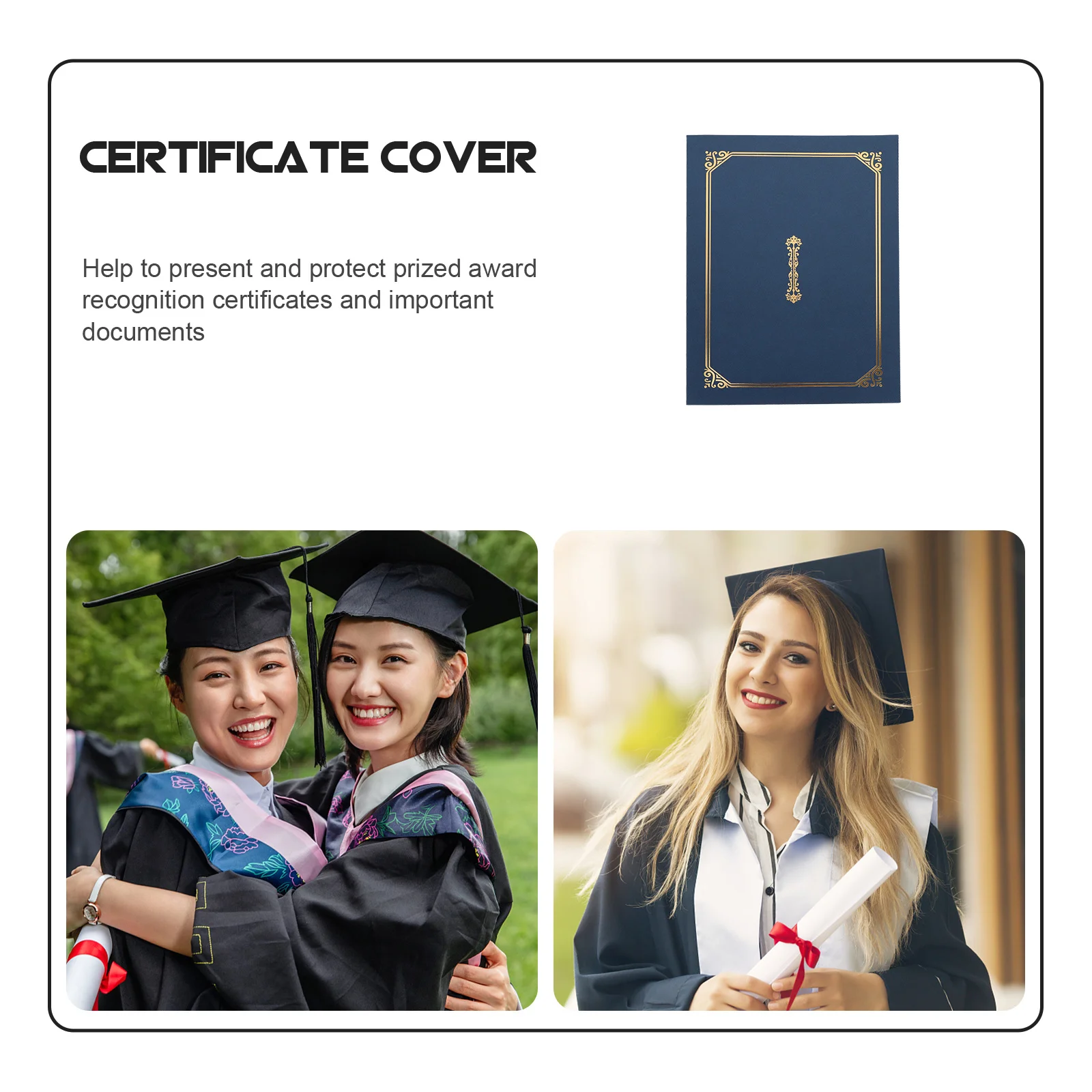 

5 pcs Certificate Cover A4 Paper Shells For Diploma Award Document Holder Protection Office Home Use Folder Organizer