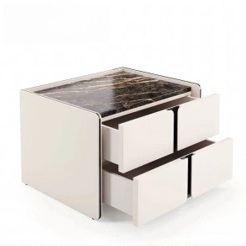 Solid Wood Marble Nightstands White Decor European Dorm Essentials Nightstands Modern Cute Mesa De Cabeceira Art Deco Furniture