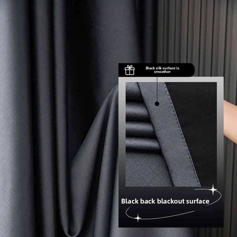Thickened Full Shade Blackout Curtains Soundproof Sun Protection Heat Insulation for Hotel Home Decoration Engineering view 2