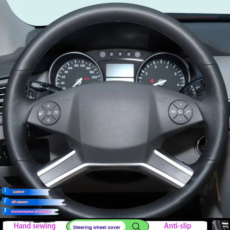 

Hand-stitched Black Car Steering Wheel Covers Artificial Leather For Mercedes Benz W164 M-Class ML350 ML500 X164 GL-Class GL4