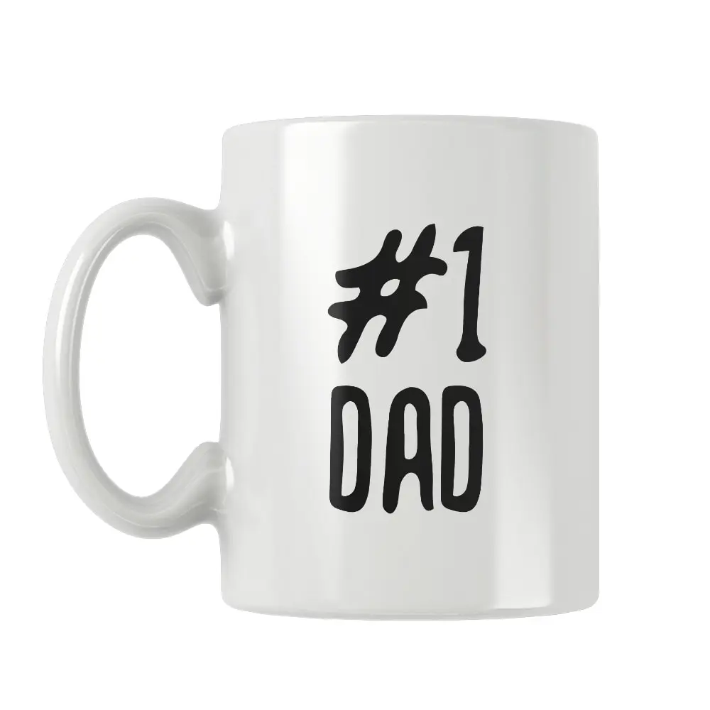 #1 Dad Mug Coffee Cup White Ceramic Funny Birthday Father's Day Best Gifts