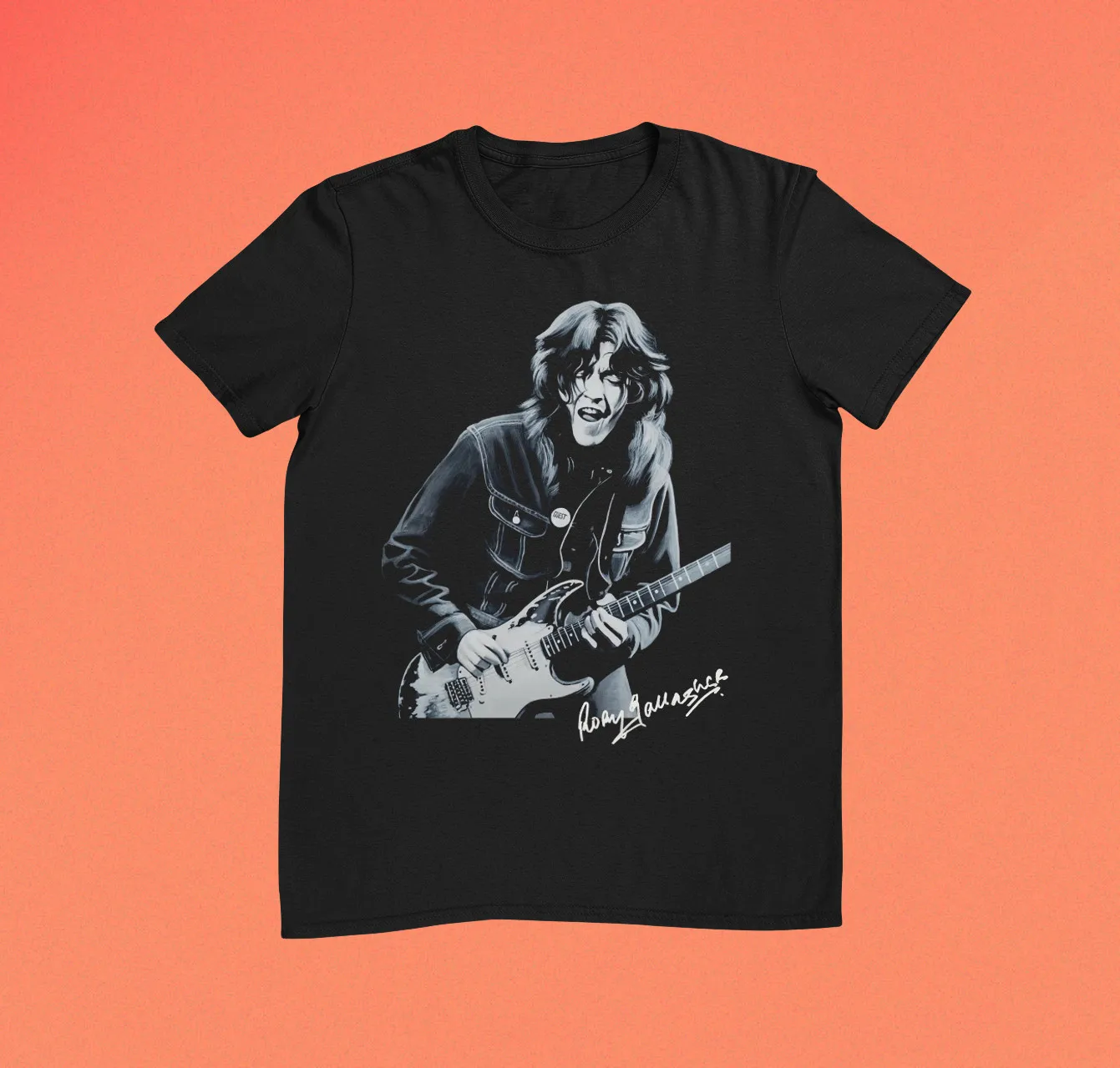 Thank You For Music Rory Gallagher Shirt Short Sleeve Black Unisex S4XL