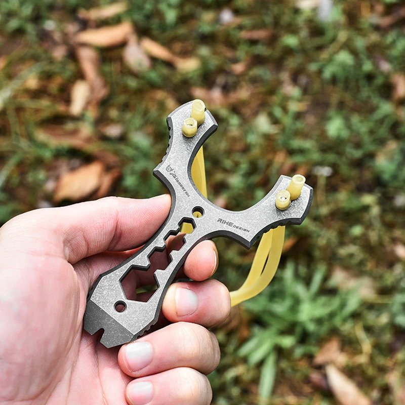 Titanium Alloy Slingshot Quick Press Multifunctional Camping Outdoor EDC Tool
