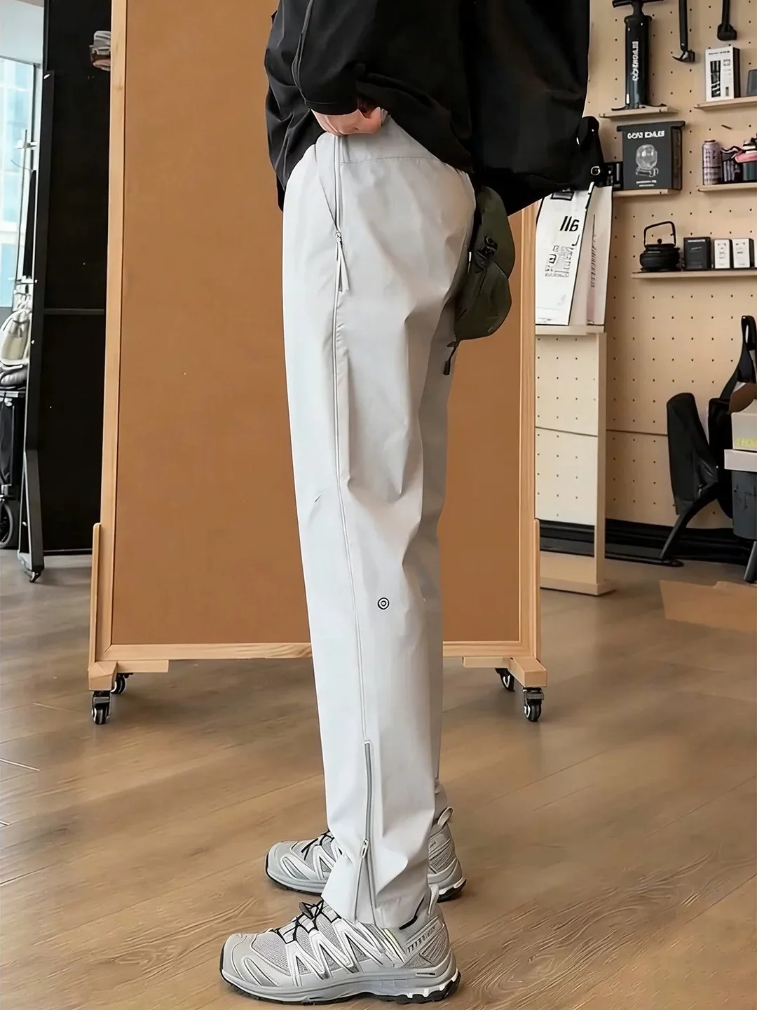 American Style Quick Dry Ice Silk Men's Summer Thin Sportswear Workwear Trousers Waterproof Outdoor Climbing Pants Zipper
