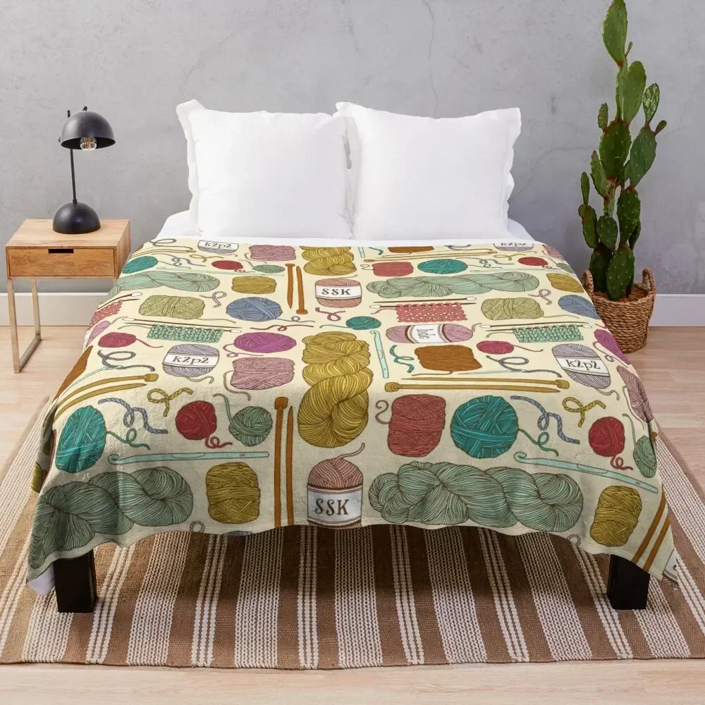 

KNIT or CROCHET Throw Blanket Year Round Soft Comfortable Blanket for Home