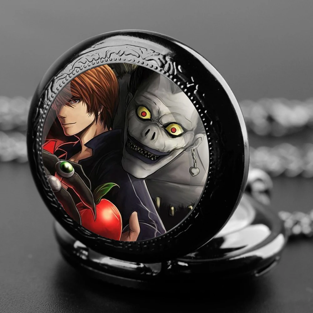 Anime Cool Death Note Design Vintage Quartz Pocket Watches for Women Men Watch Unique Pendant Clock Necklace Kids Jewelry Gifts