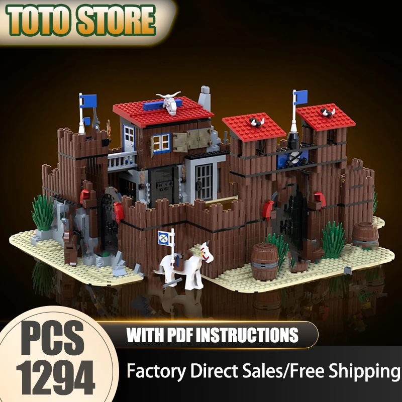 

Western Building Series Moc Building Bricks Fort Remastered Model Technology Street View Block Toy DIY Assembly Christmas Gift