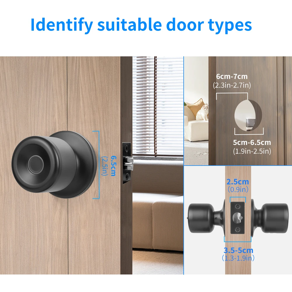 YFK Tuya Smart Door Lock Fingerprint Unlocking Electronic Lock Built-in Battery Dual-Mode Settings For Home Apartment or Gateway view 6