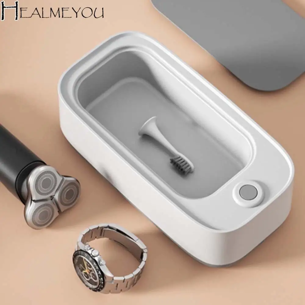 Macchina per la pulizia degli occhiali ad alta frequenza 360 °   Macchina ricaricabile per la rimozione delle macchie dei gioielli con purificazione, trasparente con un solo pulsante