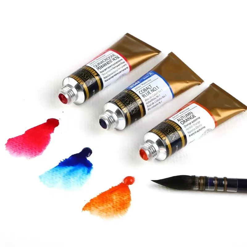 Mijello Artist Mission Gold Class Pure Pigment Watercolor Set of 12/17/24/34 x 15/7ml Tubes for Painters Students Art Supplies