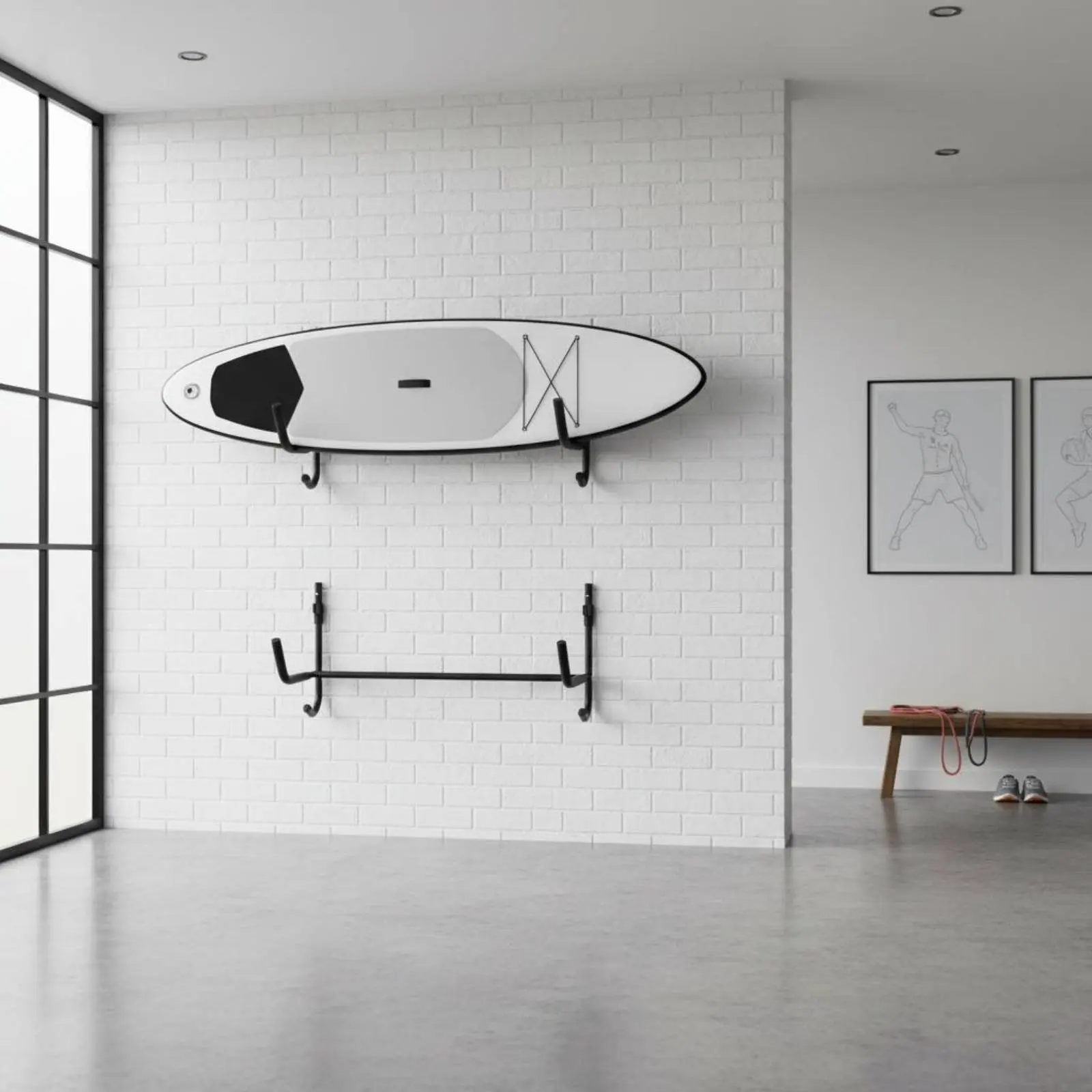 Rotating Kayak Rack Detachable Paddle Boat Wall Hanger Kayak Wall Mount Sturdy Paddle Boat Hanger Scratch Resistant for Garage