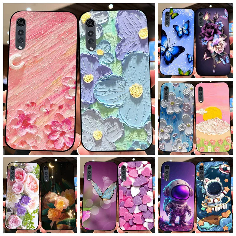 For LG Velvet 5G Case Cover LM-G910EMW LM-G900N Shockproof Bumper Astronaut Flower Soft Phone Case for LGVelvet Velvet 5G UW