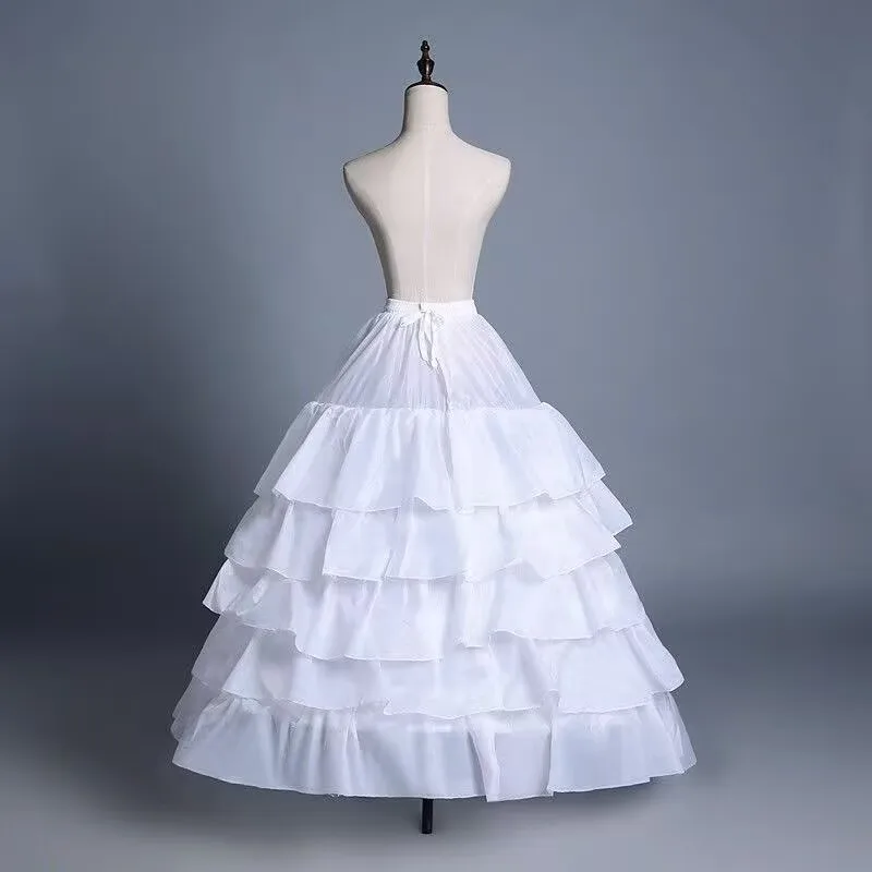 Ruffle Tiered Crinoline Petticoat Wedding Dress Women Large Fluffy Ball Gown Underskirt Hoop Bridal Party Maxi Skirt Support
