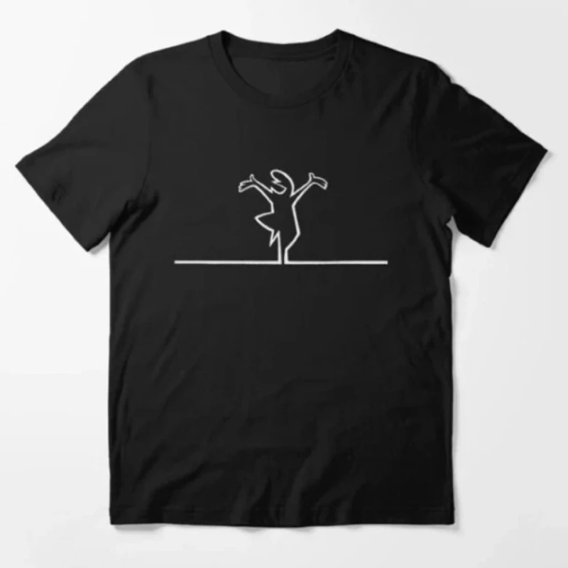 

Funny Abstract Line Art T-Shirt Minimalist Dancing Figure Tee Men Women Artistic Mood Shirt Gift for Creative People Casual Wear