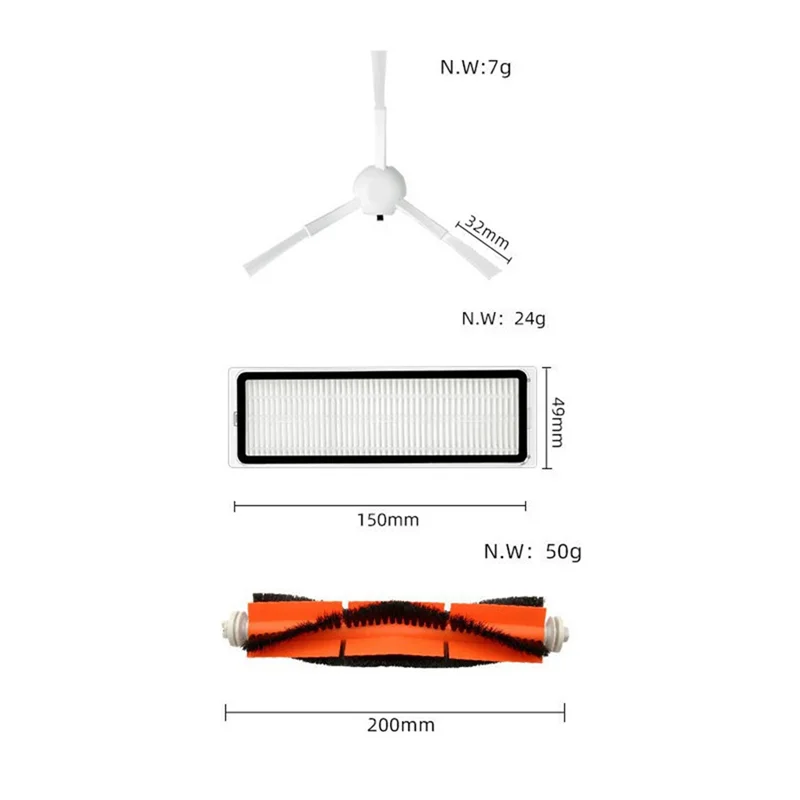 Hepa Filter Main Side Brush Fit for Xiaomi Mijia 1C / STYTJ01ZHM Dreame F9 Vacuum Cleaner Accessories