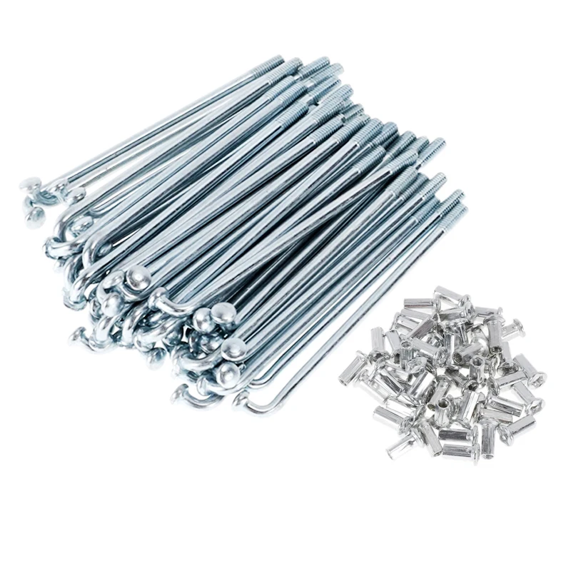 37 szt. Szprychy do motocykli 10G, srebrne szprychy ze stali węglowej 3.0MM, szprychy do kół rowerów elektrycznych, długość 150-260mm, szprychy do e-bike + niple — 2